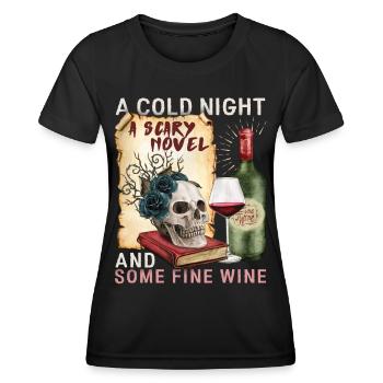 Bookworm Books Book, Red Wine Saying - T-shirt sport Femme - noir - Devant - AI Model Female 172 light (172cm)