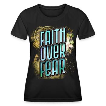 Foi chrétienne, Jésus-Christ, Proverbe biblique - T-shirt sport Femme - noir - Devant - AI Model Female 172 light (172cm)
