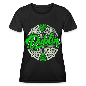Dublin Dublin-Irland Irland, Dublin-Logo, keltisch - Frauen Funktions-T-Shirt - Schwarz - Vorne - AI Model Female 172 light (172cm)