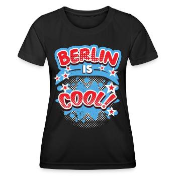 Berlin-Allemagne, Berlin-Design, Berlin-Spruch - T-shirt sport Femme - noir - Devant - AI Model Female 172 light (172cm)