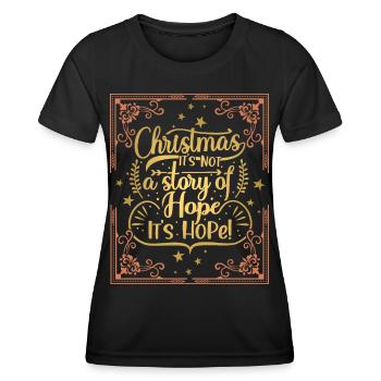Weihnachten Vintage-Spruch goldene Typografie - Frauen Funktions-T-Shirt - Schwarz - Vorne - AI Model Female 172 light (172cm)