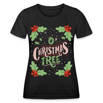Arbre de Noël, Dicton typoël - T-shirt sport Femme - noir - Devant - AI Model Female 172 light (172cm)