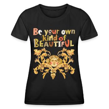 Beau dicton, putto, ange, aquarelle d’ange - T-shirt sport Femme - noir - Devant - AI Model Female 172 light (172cm)