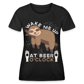 Faultier, lustiger Bier Spruch, Biertrinker Sloth - Frauen Funktions-T-Shirt - Schwarz - Vorne - AI Model Female 172 light (172cm)