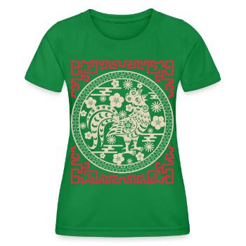 Horoscope chinois Chine Année du Coq - T-shirt sport Femme - vert - Devant - AI Model Female 172 dark (172cm)