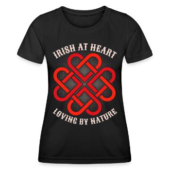 Irischer Knoten, Keltisch, Herz-Mandala, Spruch - Frauen Funktions-T-Shirt - Schwarz - Vorne - AI Model Female 172 light (172cm)