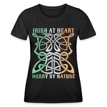 Irisch Irland Keltisches Ornament lustiger Spruch - Frauen Funktions-T-Shirt - Schwarz - Vorne - AI Model Female 172 light (172cm)