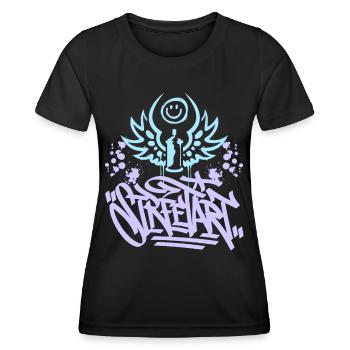 Streetart, Urban-Graffiti, Graffiti-Grunge - Frauen Funktions-T-Shirt - Schwarz - Vorne - AI Model Female 172 light (172cm)