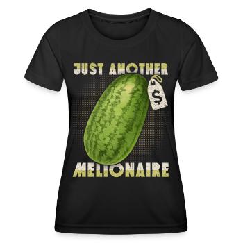 Pastèque drôle en disant Pun, Melionaire - T-shirt sport Femme - noir - Devant - AI Model Female 172 light (172cm)