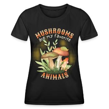Waldpilze, Pilze, lustiger Spruch - Frauen Funktions-T-Shirt - Schwarz - Vorne - AI Model Female 172 light (172cm)