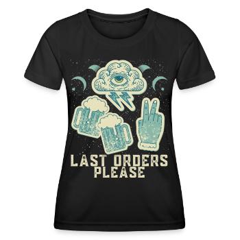 Bier, lustiger Spruch, zwei Bier im Pub bestellen - Frauen Funktions-T-Shirt - Schwarz - Vorne - AI Model Female 172 light (172cm)