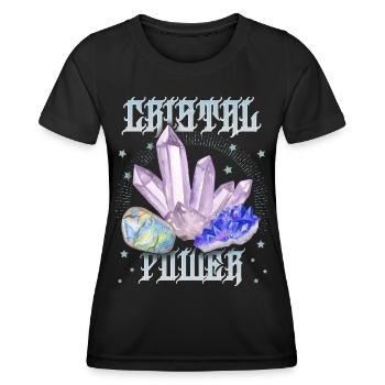 Crystal Crystal-Power Healing Esoteric Crystals - Women's Functional T-Shirt - black - Front - AI Model Female 172 light (172cm)