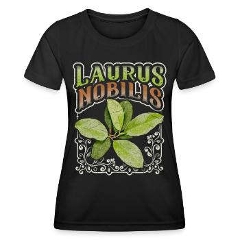 Bay leaf, bay leaf, Laurus-Nobilis - Women's Functional T-Shirt - black - Front - AI Model Female 172 light (172cm)