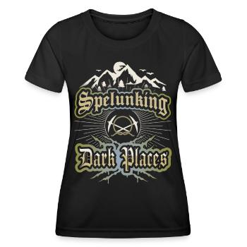 Spéléologie, dire pour les spéléologues, spéléologue - T-shirt sport Femme - noir - Devant - AI Model Female 172 light (172cm)