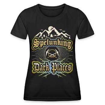 Dire pour les spéléologues, spéléologie, - T-shirt sport Femme - noir - Devant - AI Model Female 172 light (172cm)