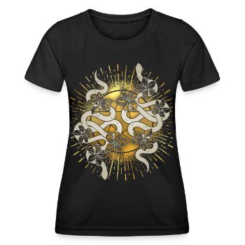 Snake, Celestial Snakes, Tarot Snakes - Women's Functional T-Shirt - black - Front - AI Model Female 172 light (172cm)