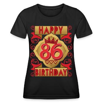 86. Geburtstag 86 Jahre alt Spruch, Vintage-Design - Frauen Funktions-T-Shirt - Schwarz - Vorne - AI Model Female 172 light (172cm)