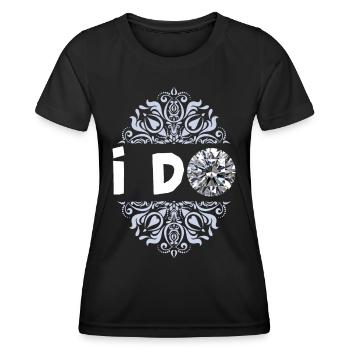 I Do, Hochzeits-Diamant, Wedding, Team Braut - Frauen Funktions-T-Shirt - Schwarz - Vorne - AI Model Female 172 light (172cm)