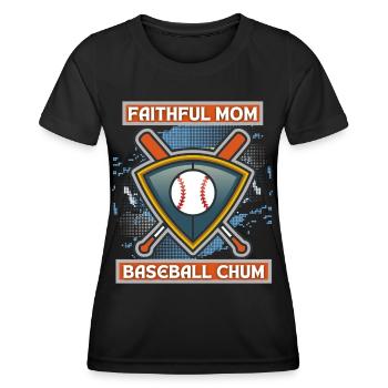 Baseball Mom, funny saying, baseball logo - Women's Functional T-Shirt - black - Front - AI Model Female 172 light (172cm)