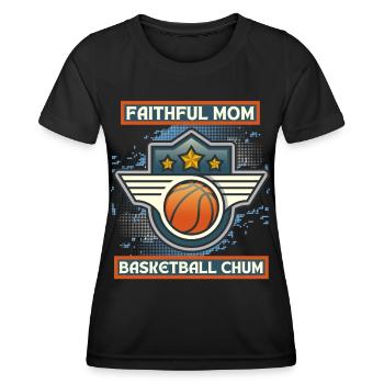 Basketball Mom, lustiger Spruch, Basketball-Mama - Frauen Funktions-T-Shirt - Schwarz - Vorne - AI Model Female 172 light (172cm)