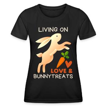 Lapin, lapin disant amour-amour Saint-Valentin - T-shirt sport Femme - noir - Devant - AI Model Female 172 light (172cm)