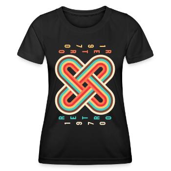 Retro-1970, Retro-70s, abstract ornament - Women's Functional T-Shirt - black - Front - AI Model Female 172 light (172cm)