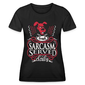 Dog, sarcasm, funny saying typography - Women's Functional T-Shirt - black - Front - AI Model Female 172 light (172cm)