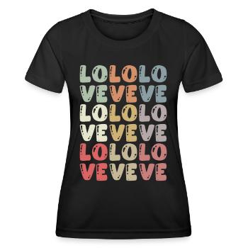 Saint-Valentin Typographie de mariage Amour Amour - T-shirt sport Femme - noir - Devant - AI Model Female 172 light (172cm)
