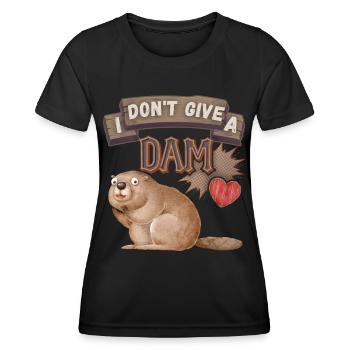 Funny Beaver, Beaver Saying, Pun, Pun - Women's Functional T-Shirt - black - Front - AI Model Female 172 light (172cm)