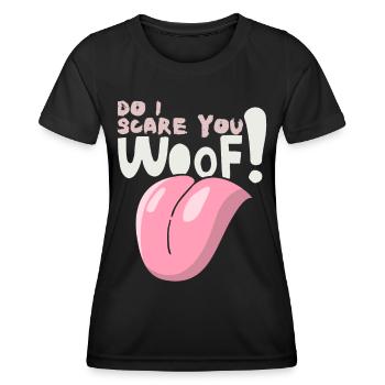 Trame! Drôle de dicton pour les propriétaires de chiens Halloween - T-shirt sport Femme - noir - Devant - AI Model Female 172 light (172cm)