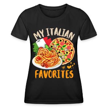 Pizza-Pasta, italienische Küche, leckeres Italien - Frauen Funktions-T-Shirt - Schwarz - Vorne - AI Model Female 172 light (172cm)