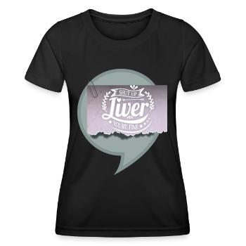 Alcohol, Funny Liver Saying Beer Drinker - Women's Functional T-Shirt - black - Front - AI Model Female 172 light (172cm)