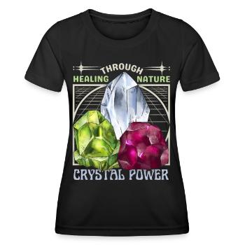 Healing Crystals, Esoteric, Crystal Power - Women's Functional T-Shirt - black - Front - AI Model Female 172 light (172cm)
