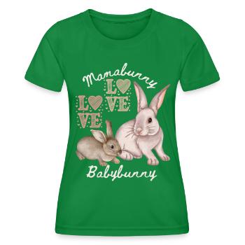 Fête des mères, petit lapin, lapin, drôle de dicton - T-shirt sport Femme - vert - Devant - AI Model Female 172 dark (172cm)