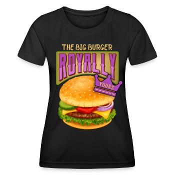 Burger-Cheeseburger Spruch Hamburger-Royale - Frauen Funktions-T-Shirt - Schwarz - Vorne - AI Model Female 172 light (172cm)