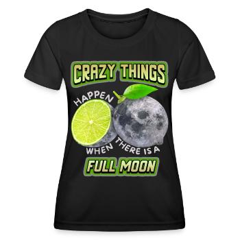 Surrealismus, Vollmond mit Zitrone lustiger Spruch - Frauen Funktions-T-Shirt - Schwarz - Vorne - AI Model Female 172 light (172cm)
