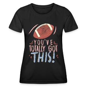Football, Football américain Football américain - T-shirt sport Femme - noir - Devant - AI Model Female 172 light (172cm)