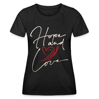 Espoir et amour Typographie d’espoir et d’amour - T-shirt sport Femme - noir - Devant - AI Model Female 172 light (172cm)