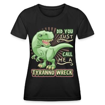 Funny saying T-Rex dinosaur, dinosaur, comic - Women's Functional T-Shirt - black - Front - AI Model Female 172 light (172cm)