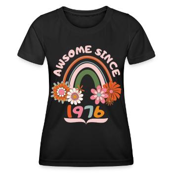 Retro-Stil Geburtstag, geboren 1976 vintage Spruch - Frauen Funktions-T-Shirt - Schwarz - Vorne - AI Model Female 172 light (172cm)