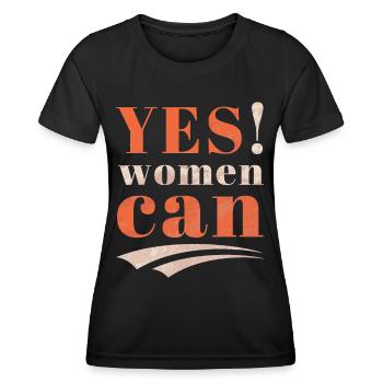 Slogan de motivation pour femmes, typographie vintage - T-shirt sport Femme - noir - Devant - AI Model Female 172 light (172cm)
