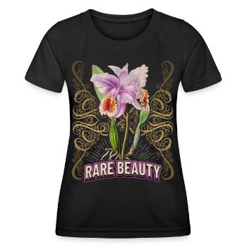 Vintage Orchidee botanische Illustration Spruch - Frauen Funktions-T-Shirt - Schwarz - Vorne - AI Model Female 172 light (172cm)