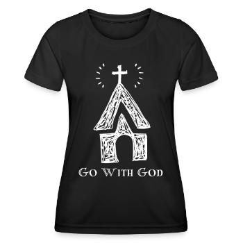Jésus-Christ, Église, Foi Proverbe chrétien - T-shirt sport Femme - noir - Devant - AI Model Female 172 light (172cm)
