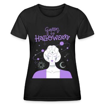 Comic Hexe, lustiger Halloween Spruch - Frauen Funktions-T-Shirt - Schwarz - Vorne - AI Model Female 172 light (172cm)