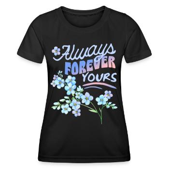 Vergiss-mein-nicht, Vergissmeinnicht, Valentinstag - Frauen Funktions-T-Shirt - Schwarz - Vorne - AI Model Female 172 light (172cm)