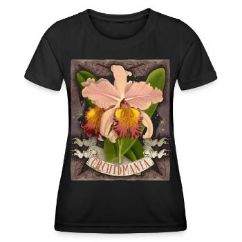 Vintage Orchidee botanische Illustration Spruch - Frauen Funktions-T-Shirt - Schwarz - Vorne - AI Model Female 172 light (172cm)