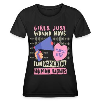 International Women's Day 8 March, Women's Rights - Women's Functional T-Shirt - black - Front - AI Model Female 172 light (172cm)