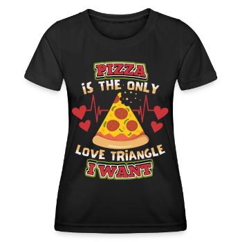 Funny pizza Valentine's Day, in love, pizza saying - Women's Functional T-Shirt - black - Front - AI Model Female 172 light (172cm)
