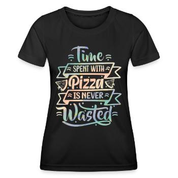 Pizza Spruch, italienische Pizza, Pizza Küche - Frauen Funktions-T-Shirt - Schwarz - Vorne - AI Model Female 172 light (172cm)