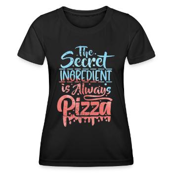 Pizza Saying, Pizzeria, Italian Pizza, Typography - Women's Functional T-Shirt - black - Front - AI Model Female 172 light (172cm)